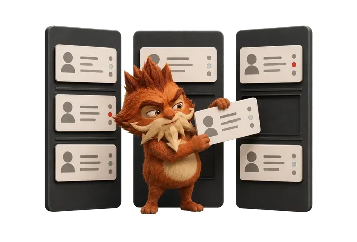 CLAU organizando fichas de contactos en un CRM
